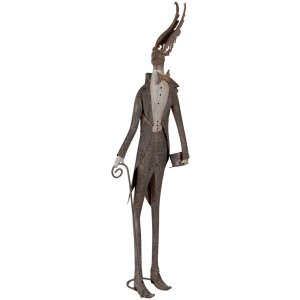 Clayre & Eef Figurină decorativă ren maro gri 84 cm stil rustic