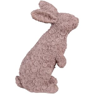 Clayre & Eef 6PR5149 Decorațiune Iepuraș Roz 19x11x26 cm Poliresină