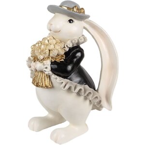 Clayre & Eef 6PR5150 Decorațiune iepure alb negru aur...