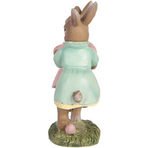 Clayre & Eef 6PR5437 Dekoration Kaninchen 8x3x8 cm Beige Rosa Mintgrün
