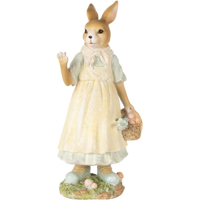 Clayre & Eef 6PR5449 Decorațiune iepure bej galben 15x12x32 cm