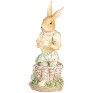 Clayre & Eef 6PR5452 Decorațiune Iepure 10x6x13 cm Poliresină Bej Galben