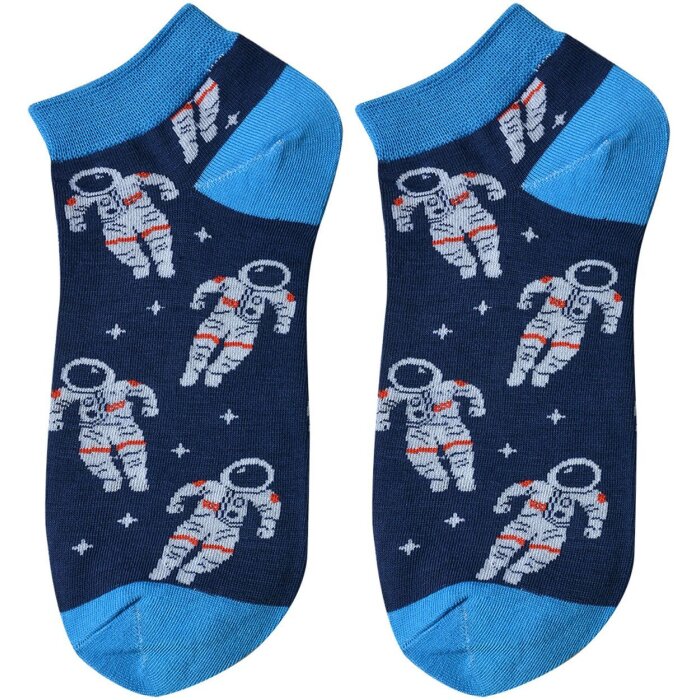 Juleeze Sneaker-Socken Astronautenmotiv Navyblau Größe 36-41