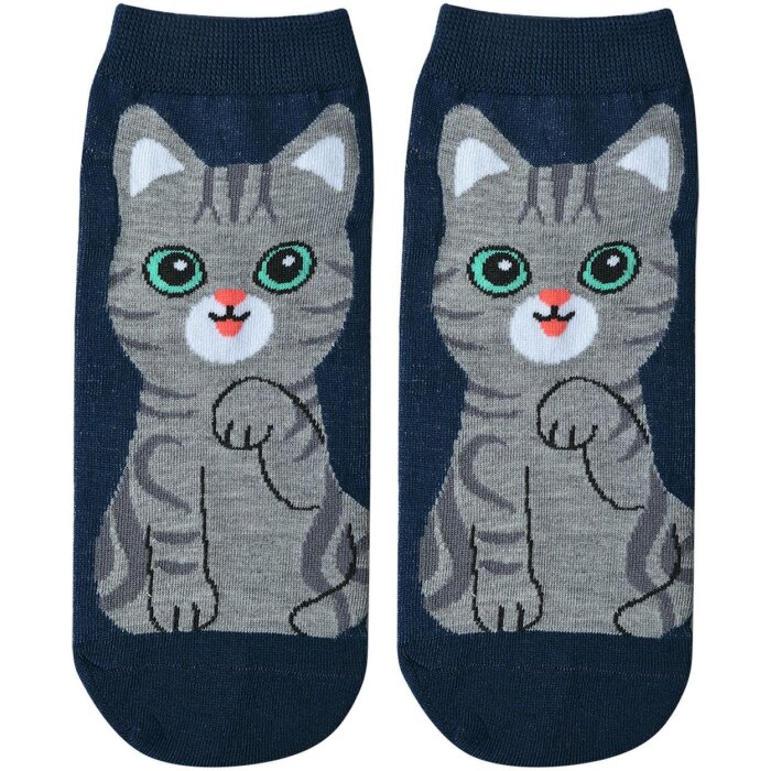 Juleeze șosete pisică motiv albastru închis gri dimensiune 3641