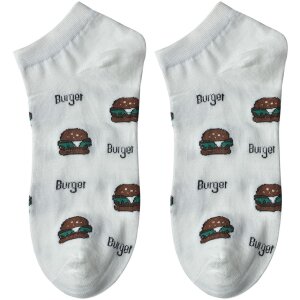 Juleeze JZSSK0019 Sneaker Socken Burger Motiv Weiß...