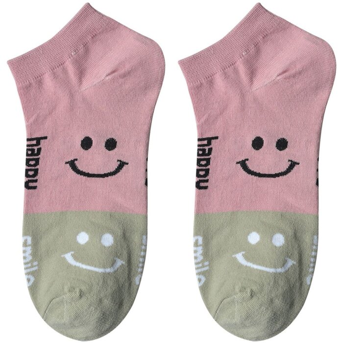 Juleeze JZSSK0020 șosete roz gri smiley motiv dimensiune 3641