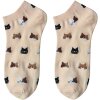 Juleeze Damen Socken Katzenmotiv Beige Braun Größe 36–41