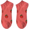 Juleeze JZSSK0031 șosete de damă pentru adidași cu motiv de căpșuni roșu dimensiune 36-41