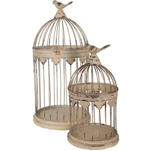 Clayre & Eef 5Y1283 Deko Vogelkäfig Set Antik...