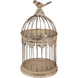 Decorare Cagă de Păsari Set 2 Piese Stil Antic Maro