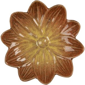 Clayre & Eef Schale Blume Orange Gelb Ø14x3 cm...