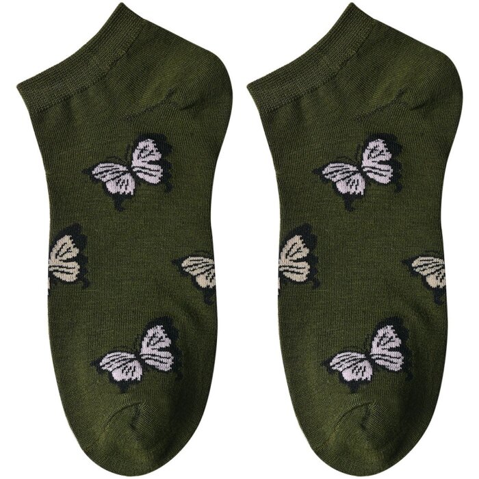 Juleeze JZSSK0032 șosete doamnelor verde închis fluture Gr 3641