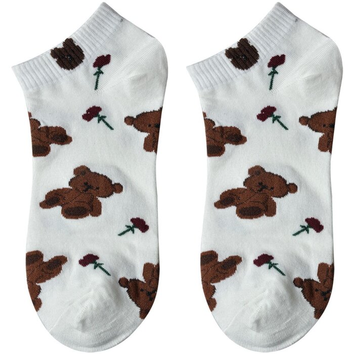 Juleeze JZSSK0034 șosete ursuleț alb maro dimensiune 3641