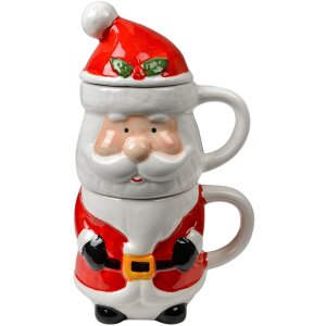 Clayre & Eef Weihnachtsbecher Santa Claus Keramik...