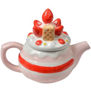 Clayre & Eef Ceainic Strawberry Cake Roz 17x10x13 cm 325 ml
