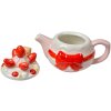 Clayre & Eef Ceainic Strawberry Cake Roz 17x10x13 cm 325 ml