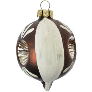 Clayre & Eef Christbaumkugel Braun Weiß...