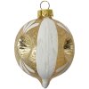 Clayre & Eef 6GL4708 Pom de Crăciun bauble sticlă gri alb Ø 5x7 cm stil țară