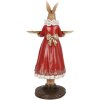 Clayre & Eef 6PR5359 Decorațiune iepure cu bol bej roșu auriu 18x17x31 cm