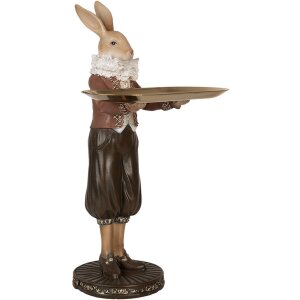 Clayre & Eef 6PR5360 Dekoration Kaninchen mit Schale...