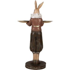 Clayre & Eef 6PR5360 Decorațiune iepure cu bol bej maro 18x17x31 cm