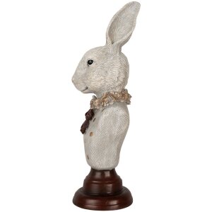 Clayre & Eef 6PR5362 Decorațiune bust iepure gri 13x12x39 cm