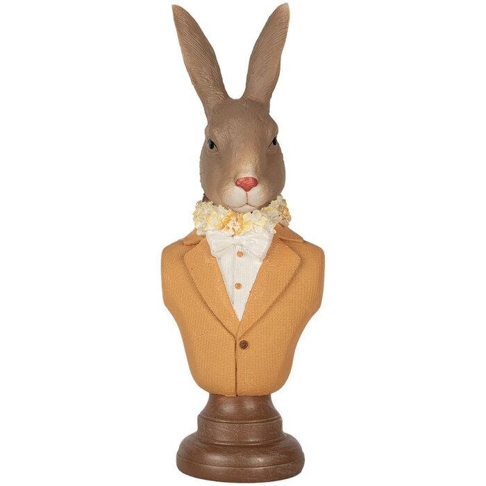 Clayre & Eef 6PR5363 Decorațiune Bust Iepure Brown Orange 7x5x19 cm