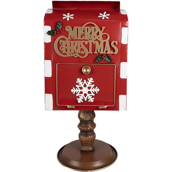 Clayre & Eef 6Y5633 Cutie poștală roșu maro 27x22x51 cm Crăciun în stil rural