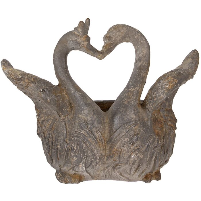 Clayre & Eef 5MG0058 Decorațiune Ghiveci de flori gri-maro 49x27x37 cm