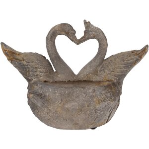 Clayre & Eef 5MG0058 Decorațiune Ghiveci de flori gri-maro 49x27x37 cm