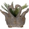 Clayre & Eef 5MG0058 Decorațiune Ghiveci de flori gri-maro 49x27x37 cm
