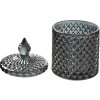 Clayre & Eef 6GL4722 Borcan de depozitare cu capac Sticlă gri Ø 9x14 cm Clasic