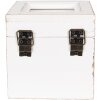 Clayre & Eef 6H2397 Teedose Weiß 12x12x12 cm Landhausstil Holz Glasfenster