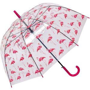 Juleeze JZUM0092 Regenschirm Transparent Flamingo-Design...