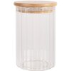 Clayre & Eef 6GL4719S Borcan de depozitare cu capac Transparent Ø 7x10 cm Sticlă Lemn