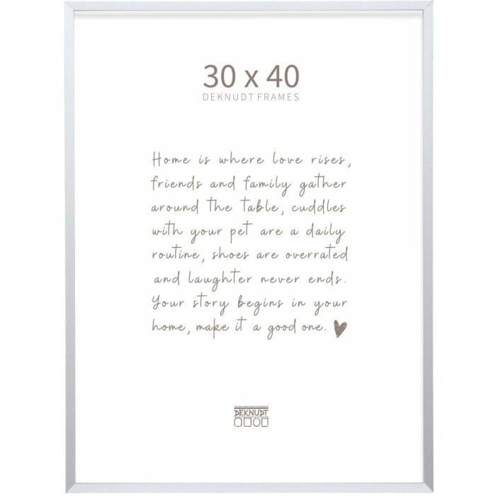 Ramă foto Deknudt S029D1 30x40 cm, argintiu mat, pentru perete