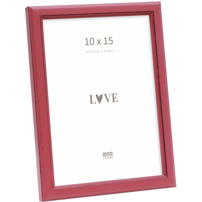 Ramă Foto Deknudt S236F4 Roșie Lemn 10x15 cm Stil Rustic