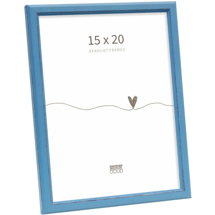 Ramă Foto Deknudt S236F6 Albastră Lemn 15x20 cm Stil Rustic