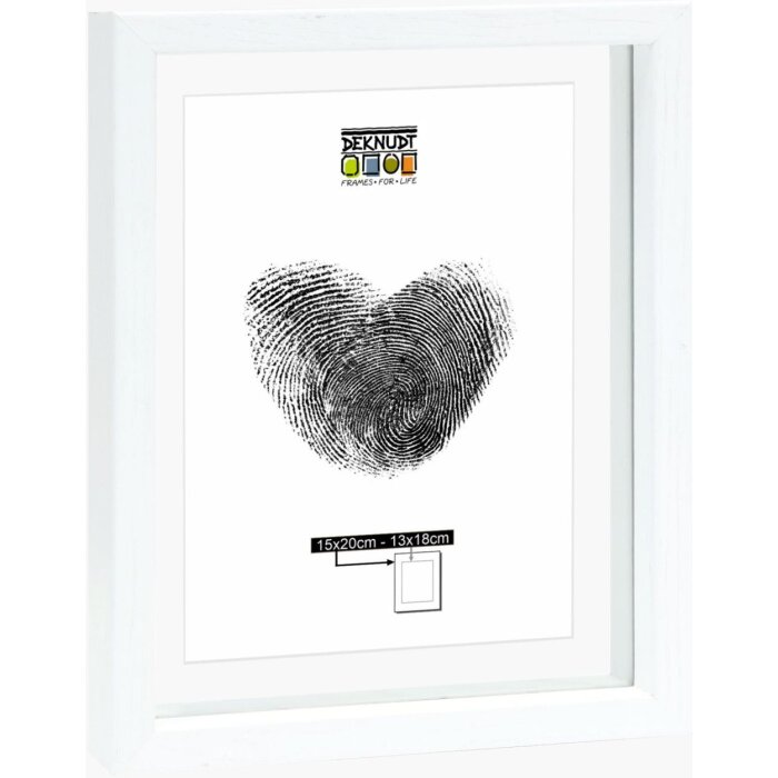Deknudt S68SG1 Glasrahmen mit Holzkante in Weiß für schwebenden Effekt 15x20 cm