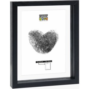 Ramă foto Deknudt S68SG2 cu efect de plutire, lemn negru, 15x20 cm