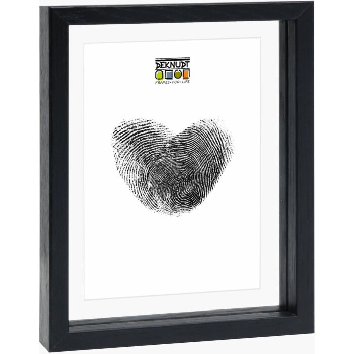 Deknudt Glasrahmen mit Holzkante in Schwarz für schwebenden Effekt 20x30 cm