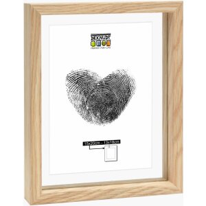 Deknudt S68SG3 Glasrahmen mit Holzkante in Natur für schwebenden Effekt 15x20 cm