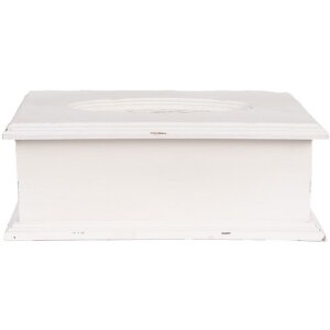 Clayre & Eef 6H2396 Caseta de hârtie alb lemnos...