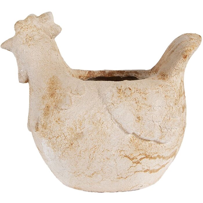 Clayre & Eef 6MG0108 Dekoration Blumentopf Beige Braun 31x20x27 cm Landhausstil