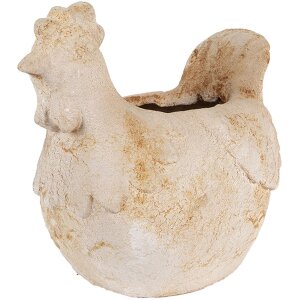 Clayre & Eef 6MG0108 Dekoration Blumentopf Beige Braun 31x20x27 cm Landhausstil