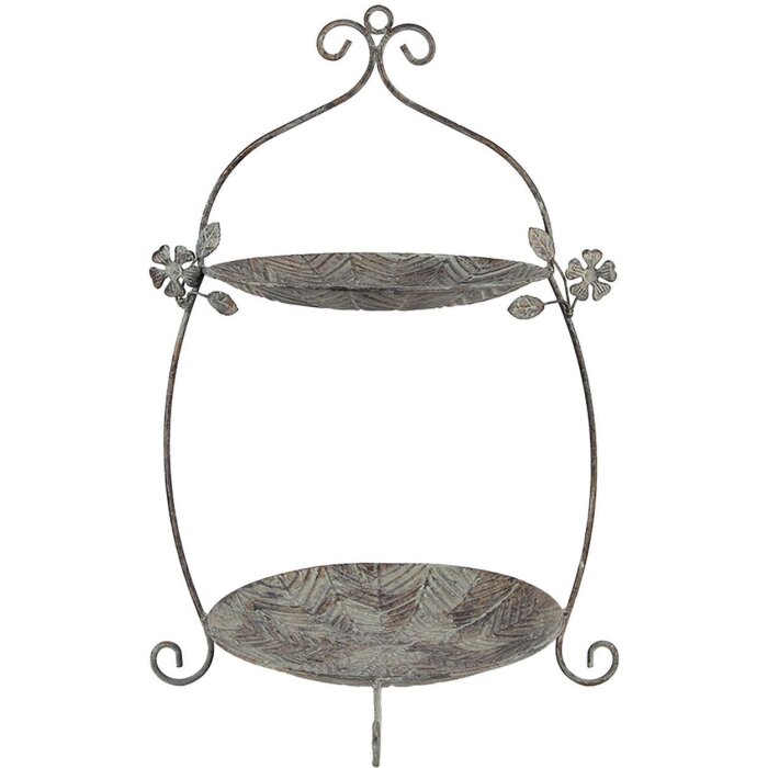 Clayre & Eef 6Y5657 Etagere 34x32x50 cm Green Brown Antique Metal Vintage Style