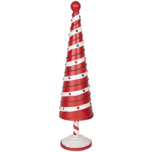 Clayre & Eef 6Y5735 Weihnachtsbaum Eisen Rot Weiß Ø13x49cm Landhausstil