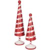 Clayre & Eef 6Y5735 Weihnachtsbaum Eisen Rot Weiß Ø13x49cm Landhausstil