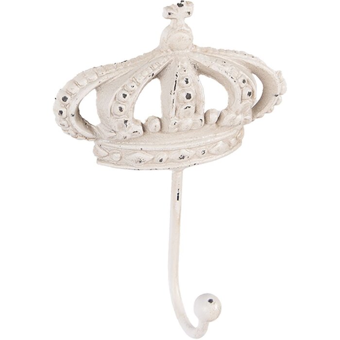 Clayre & Eef 6Y5773 Wandhaken Eisen Weiß Antik 14x7x19 cm Wandhaken Shabby
