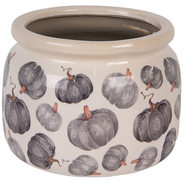 Clayre & Eef 6CECSP0001L Ghiveci de flori Ceramică Bej Gri Ø 20x15 cm Stil rustic